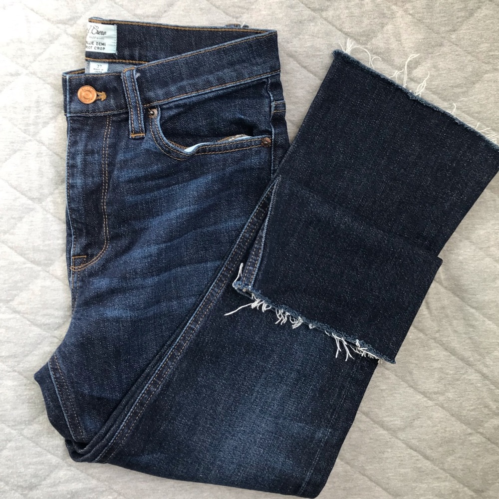 JCrew Billie Boot Crop Jean in Kolby Wash